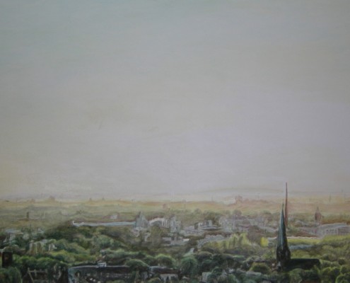 Ölbild: Bochum, Blick vom Tippelberg, Teil 1, Öl auf Holz, 100 x 60 cm, 2007