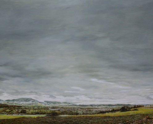 Ölbild: Teck, Kirchheim und Jesingen im Winter, 100 x 143 cm, 2009